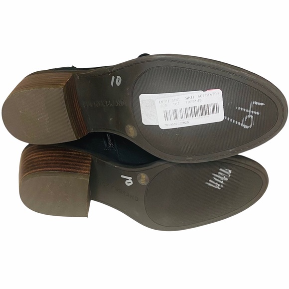 NWOB Black Lucky Brand Idril Nubuck Lace Up Ankle Short Booties - Picture 11 of 11